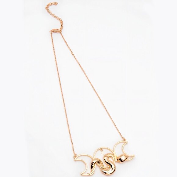 Silver Moon Creations ✦ Gold Triple Moon Snake Pendant ✦ Witchy Necklace NWT - Picture 4 of 10